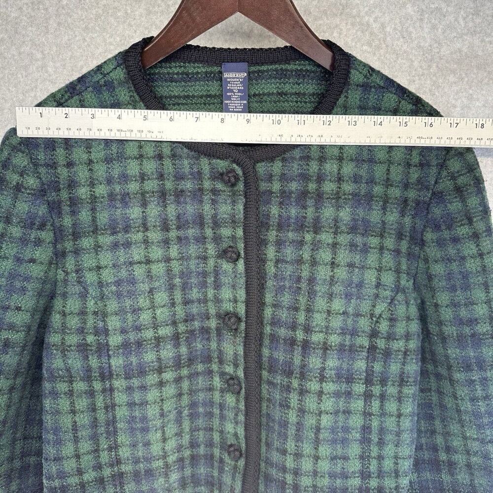 Lands End Womens Knit Sweater Size 10 Regular 100% Wool Button Up Long Sleeve - Picture 6 of 9